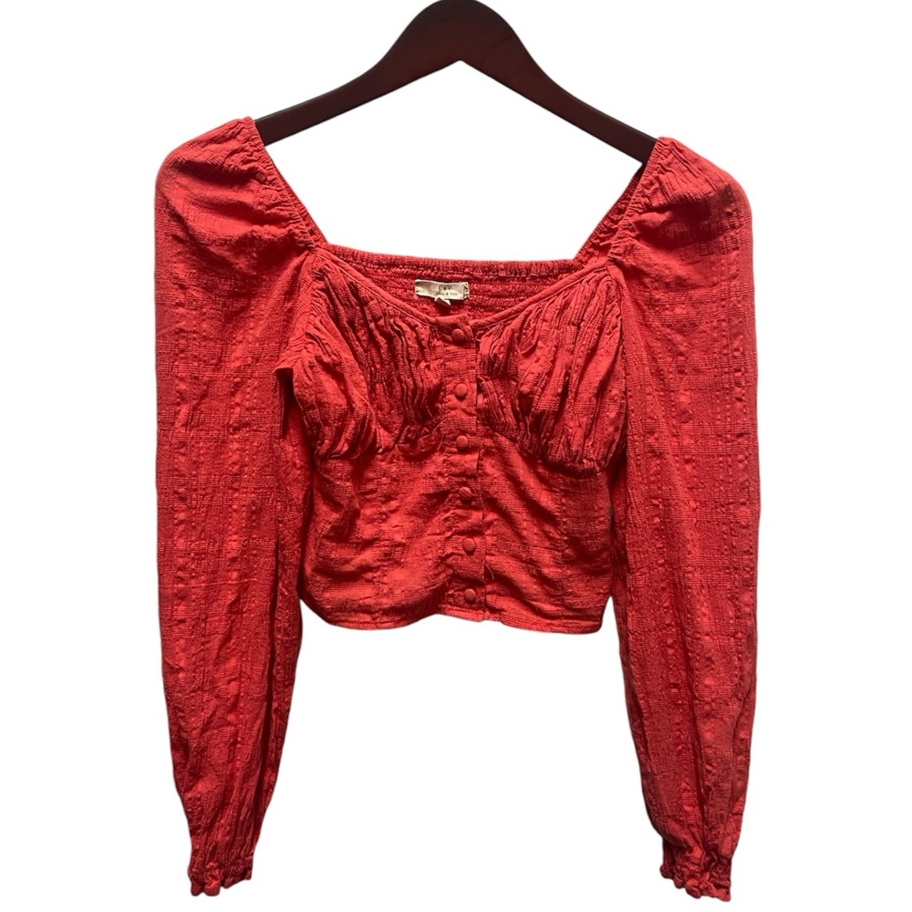 ⚡️Final Sale⚡️ Long sleeve, corset blouse- Pink- size xs- Chelsea & Violet